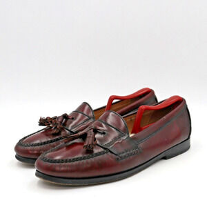 Cole Haan Men's Loafers Size 9.5 Burgundy Tassel Slip On Casual Dress Shoes​​